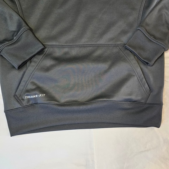 Nike thermafit black fleece  hoodie with LHU logo. Preowned in a men's sz small. - Picture 3 of 11